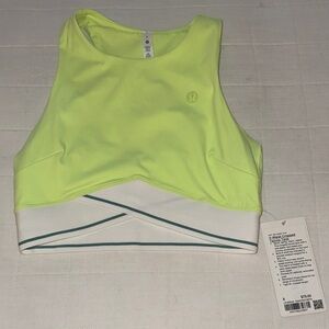 Lululemon V-Waist Cropped Tennis Tank - Faded Zap/White/Rip Tide - Size 8
